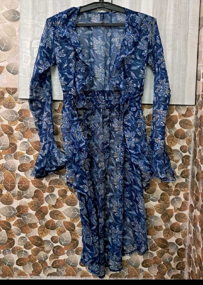 Blue Skirt + Shrug Combo (Brand New, M Size)