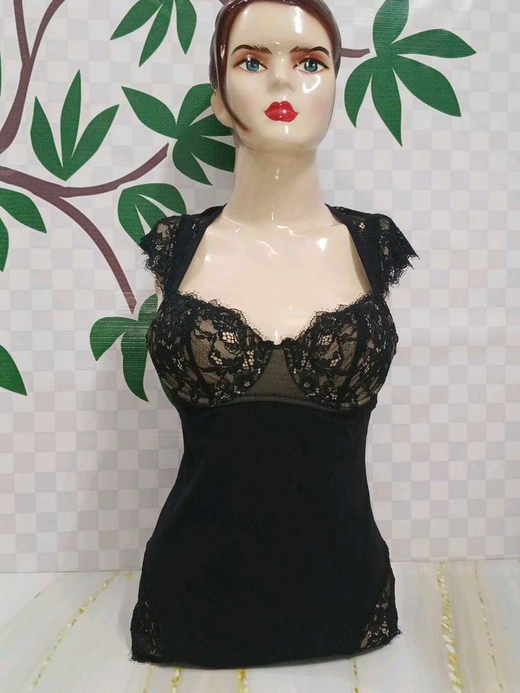 (1423)Black Lace Bodysuit