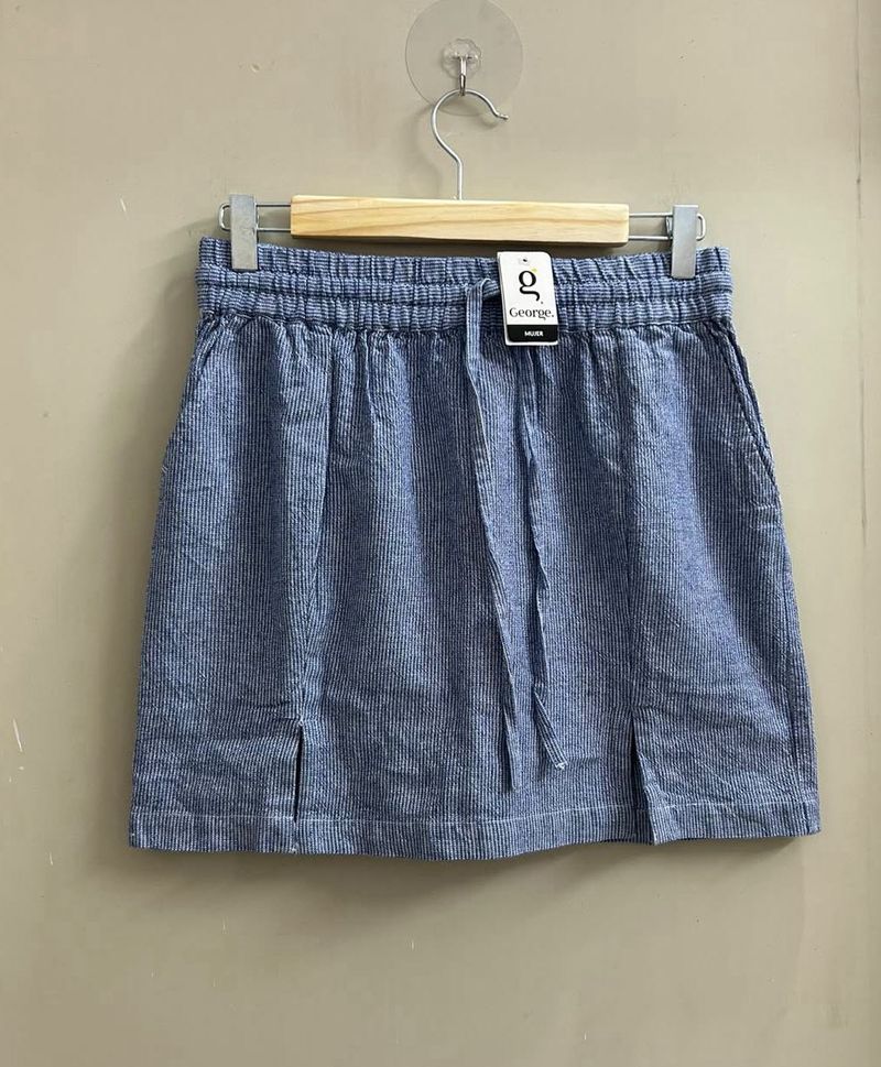 Blue Striped Mini Skirt