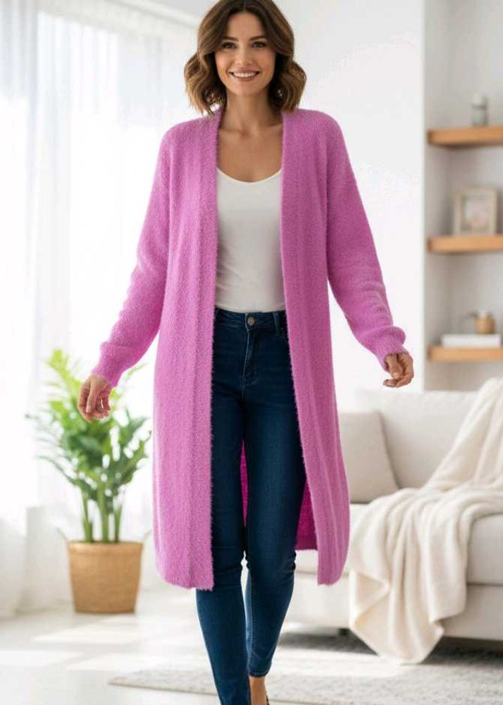 Lavender Fuzzy Cardigan