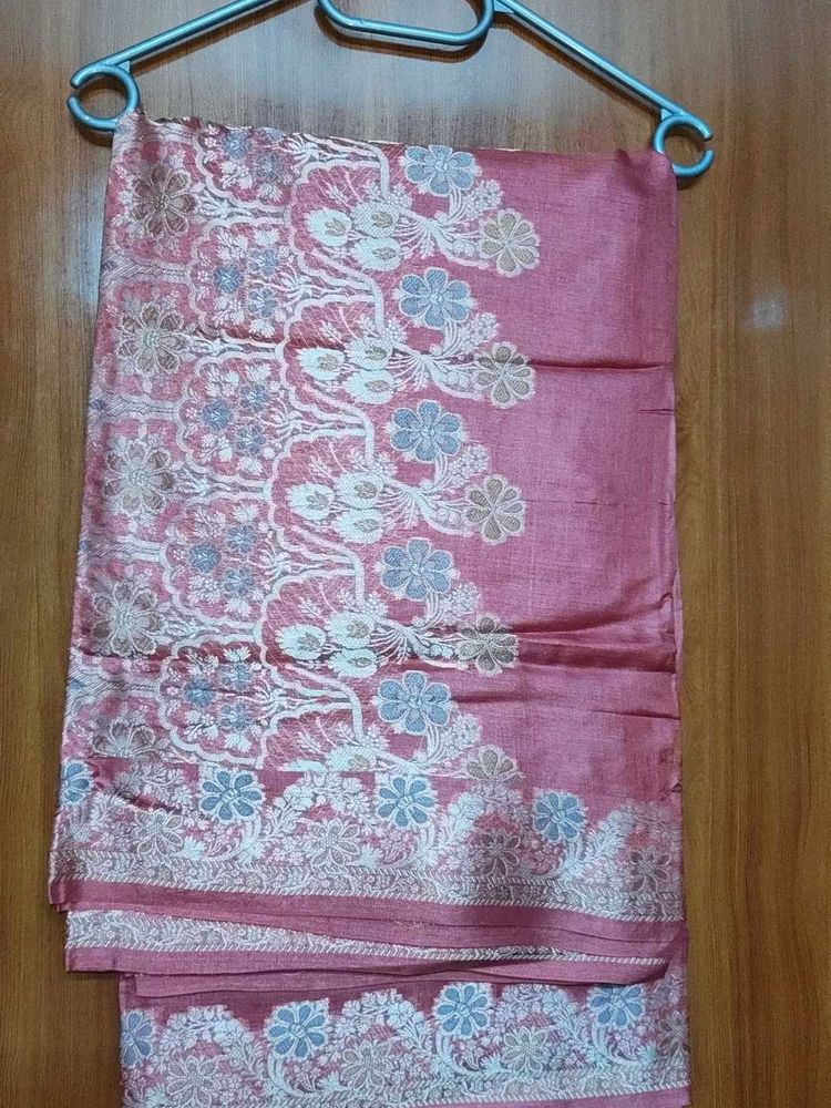 Elegant Pink Floral Saree
