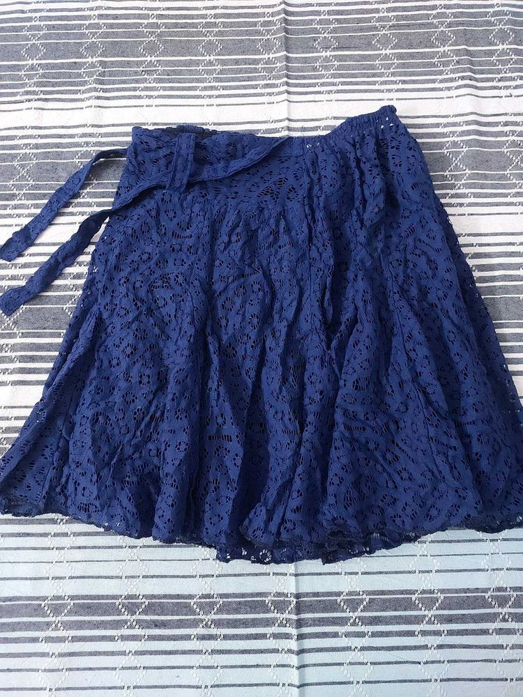 Chic Blue Lace Skirt