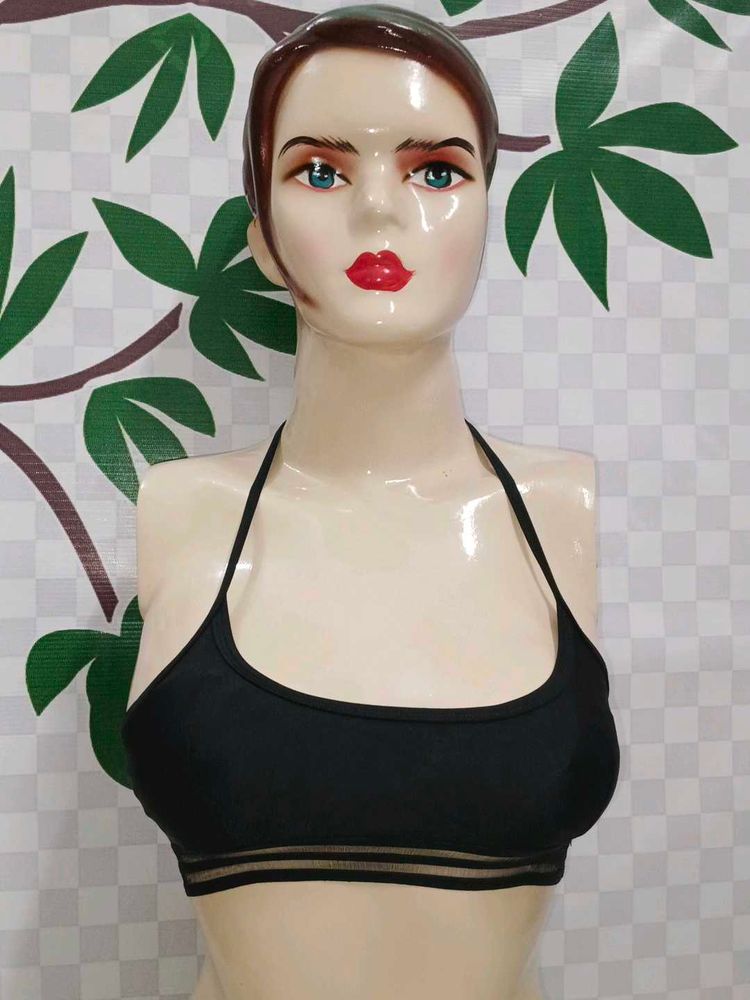 (300)Black Sports Bra - Size S
