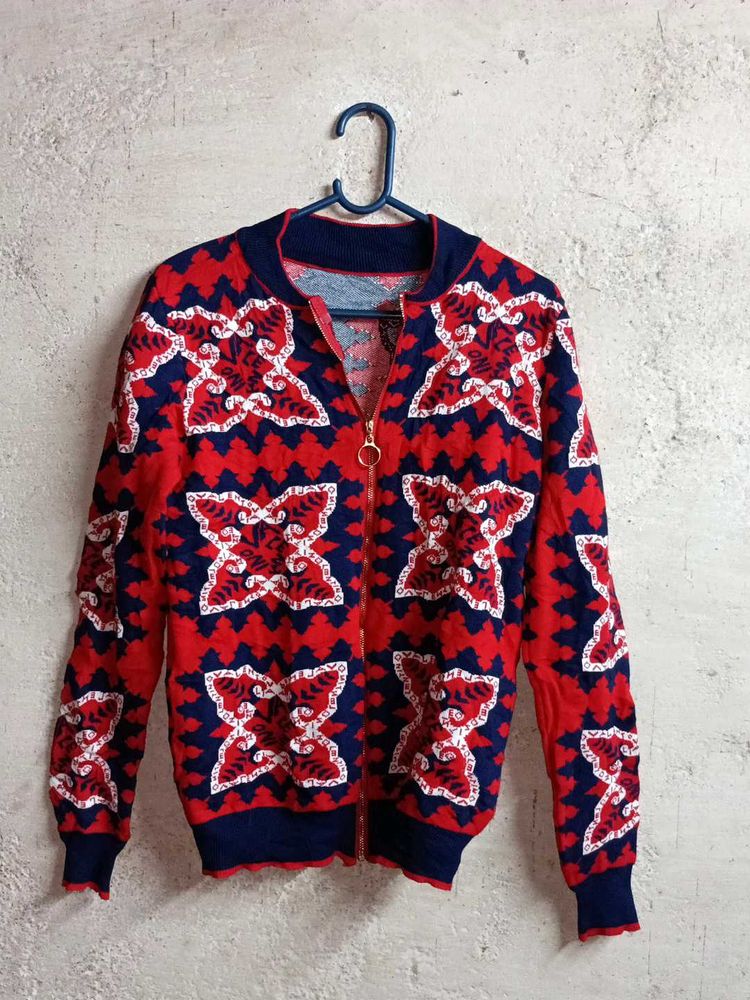 Winter Zipper Cardigan Sweater Multicolour