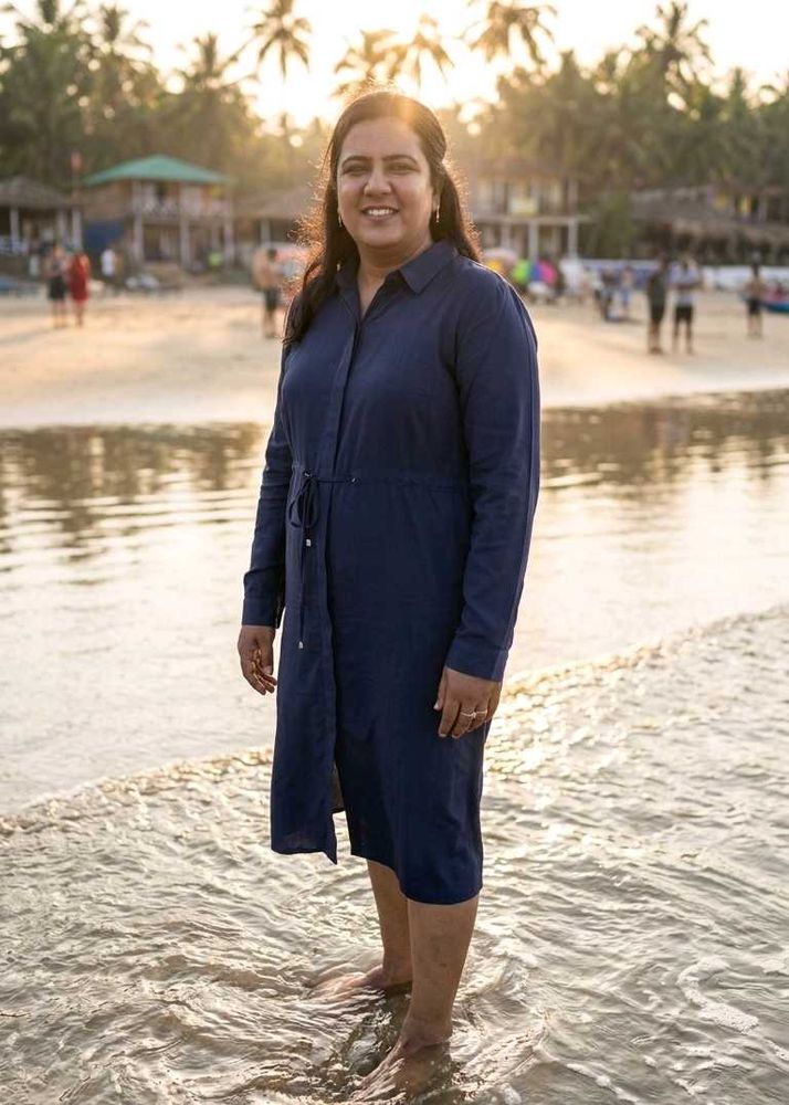 Chic Navy Blue Midi Dress