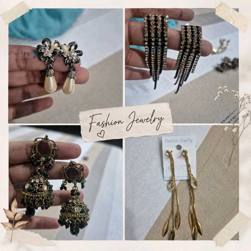 Vintage Statement Earrings Collection  set of 4