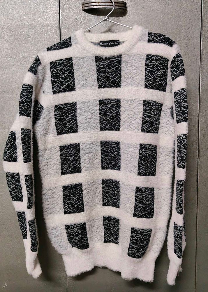 Checkered Fuzzy Sweater