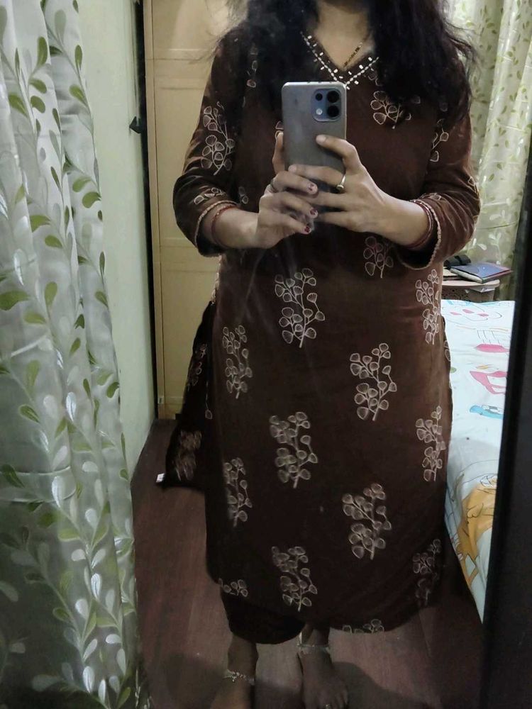 brown kurta set