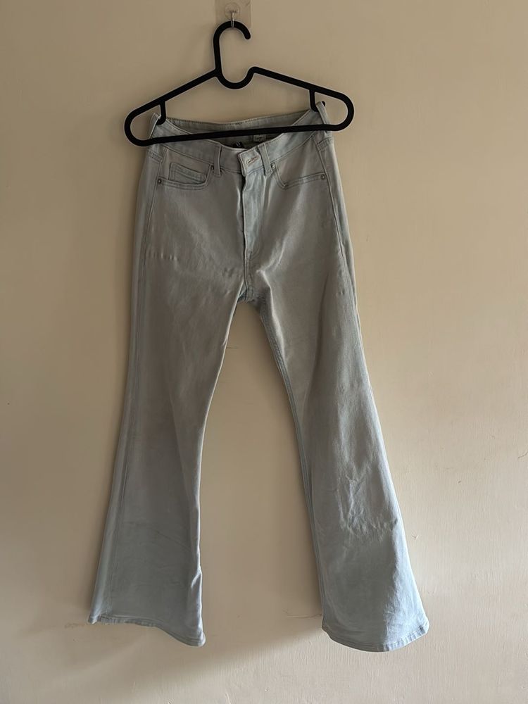 Light Wash Flare Jeans By H&amp;M