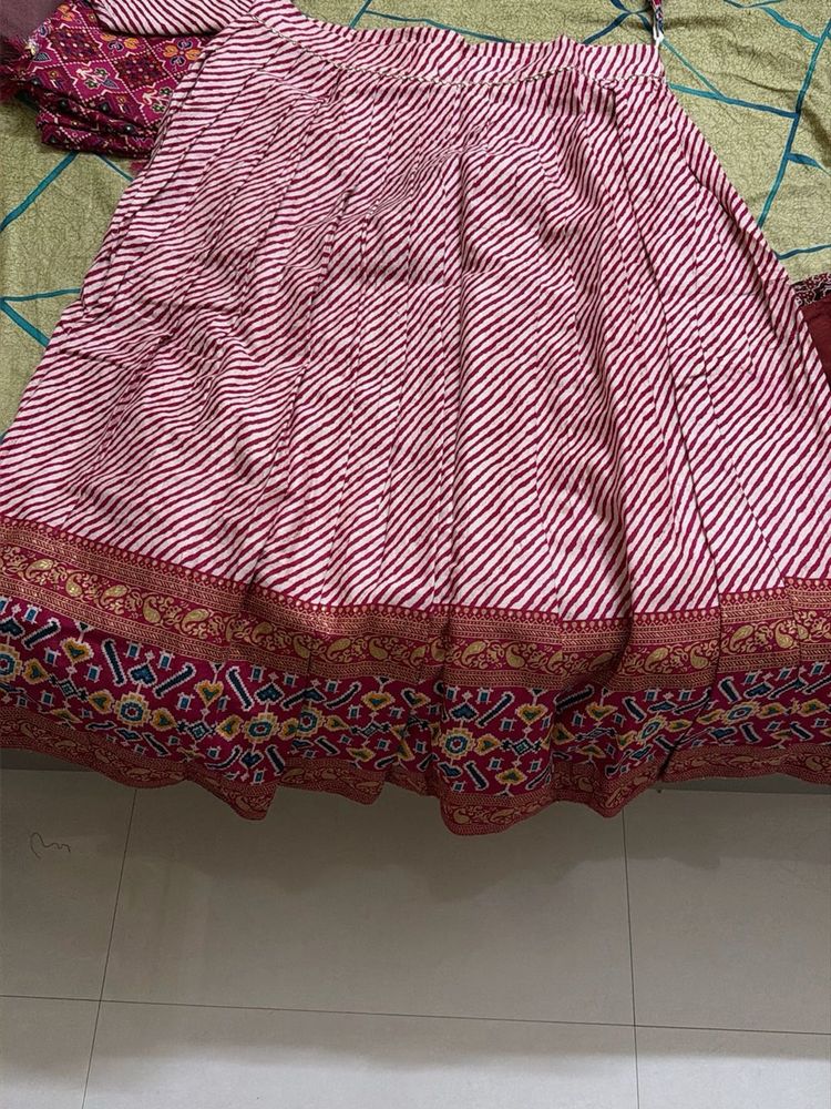 Boho Striped Ethnic lengha