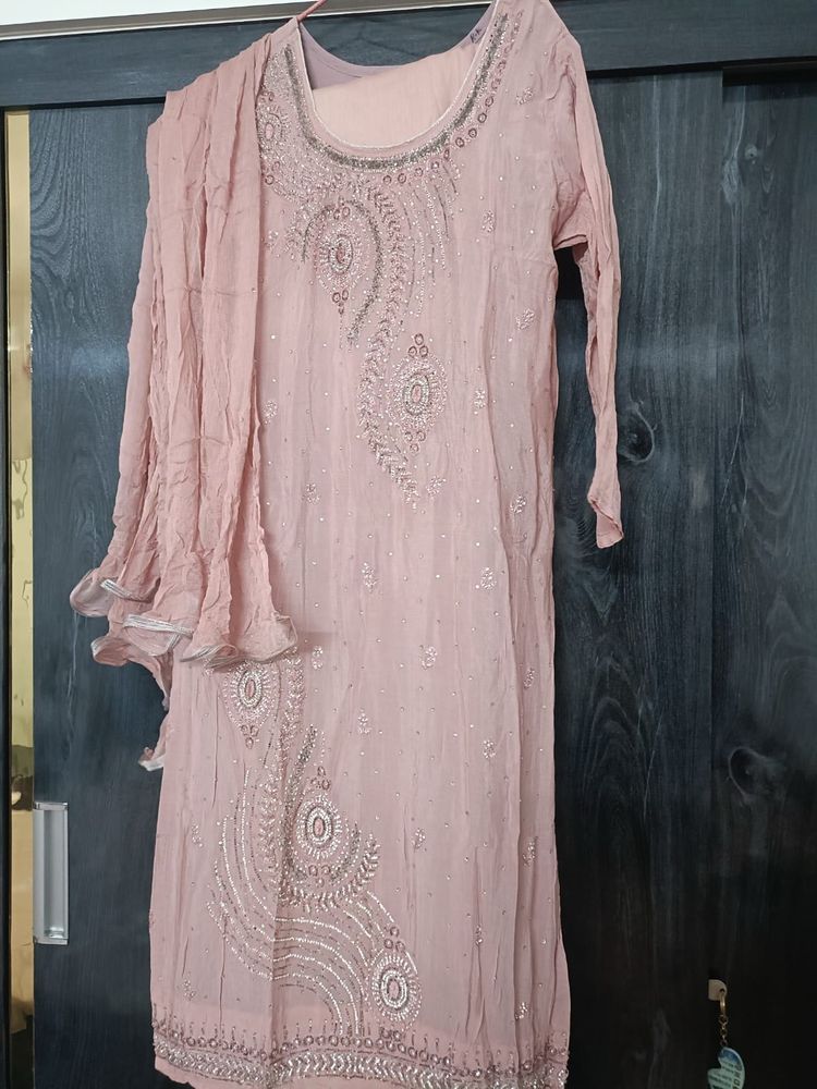 pink heavy work dress