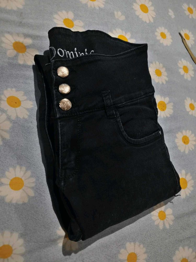 women High Waisted Black Jeans⚫