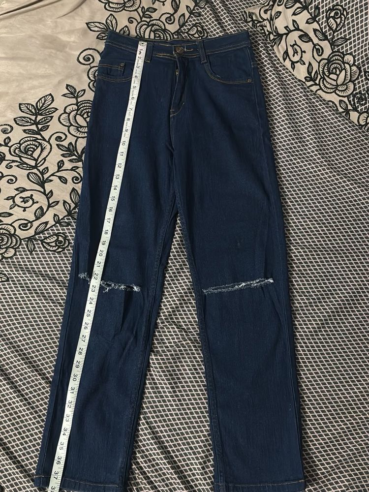 Women's Ripped Blue Denim Jeans