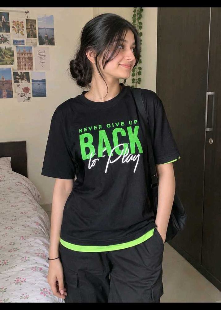 Graphic Print Black T-Shirt