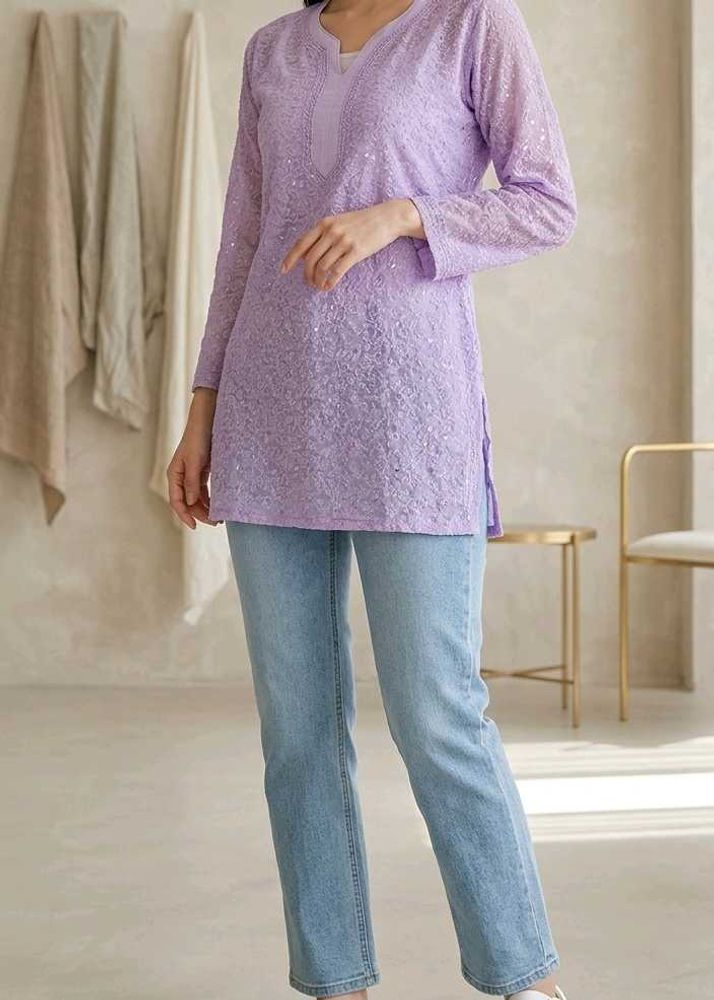 Elegant Lavender Sequined short Kurta