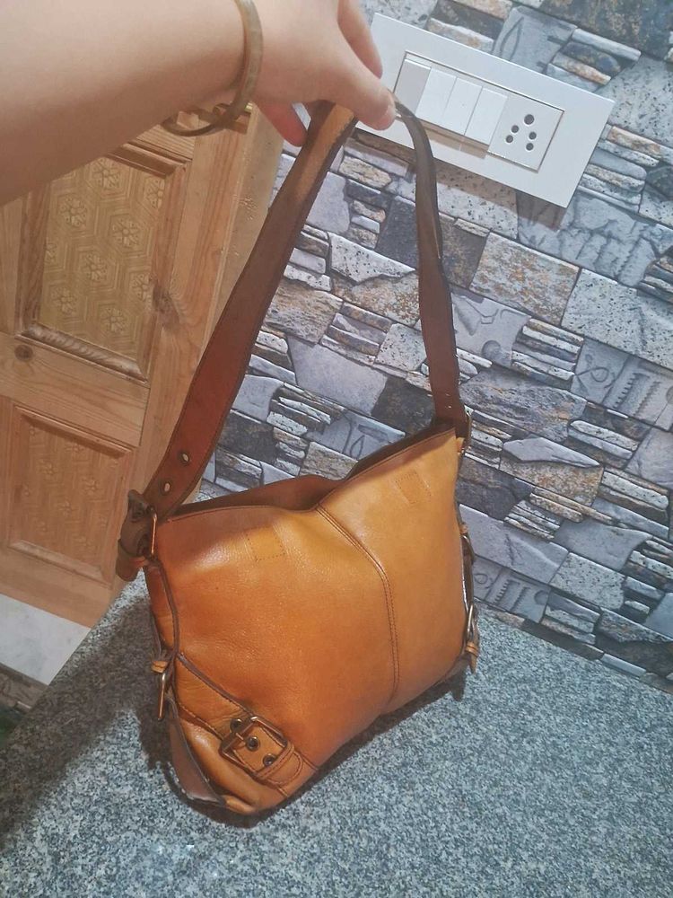 Tan Leather Hobo Bag