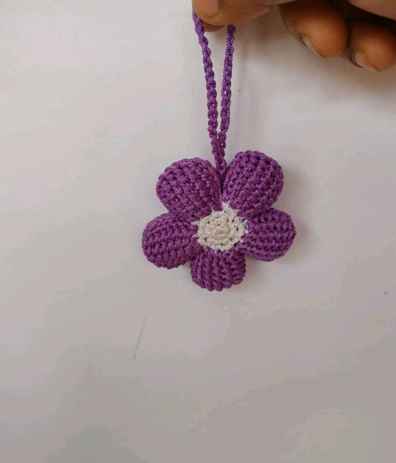 Crochet Flower bag charm