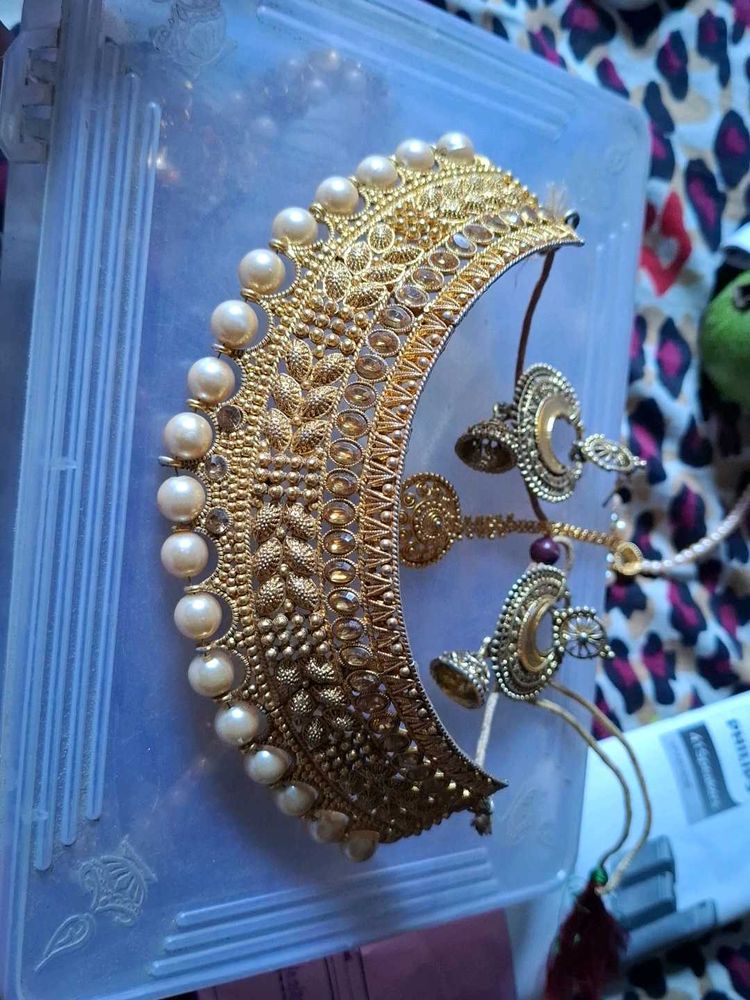 Exquisite Gold-Plated Kundan &amp; Pearl Choker Set