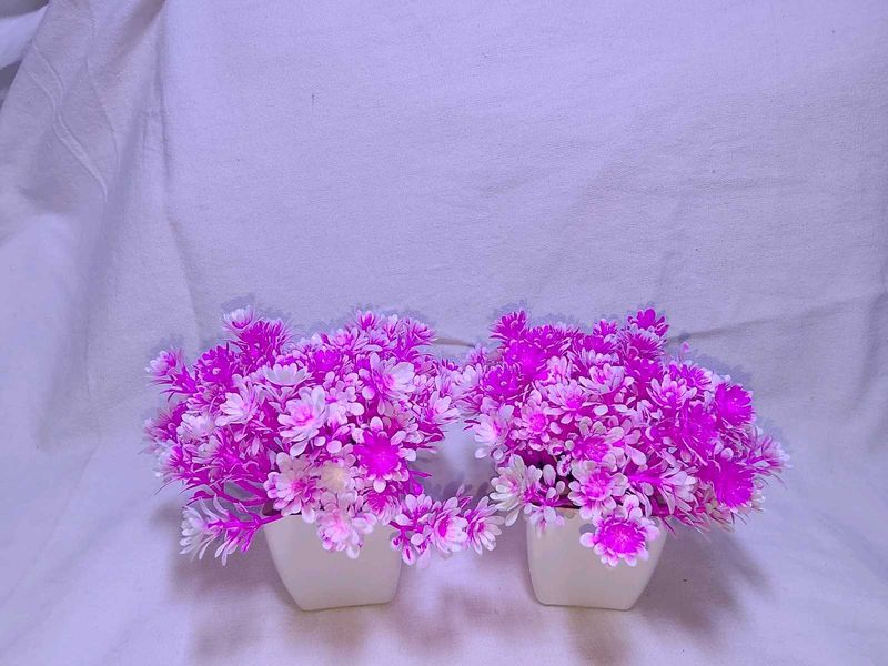 Artificial Flower Pots (Set of 2)