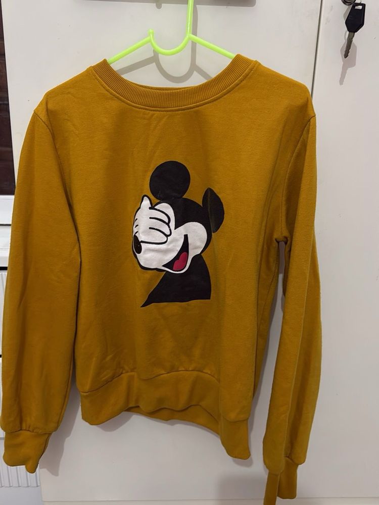 Mustard Mickey Mouse Crewneck Sweatshirt