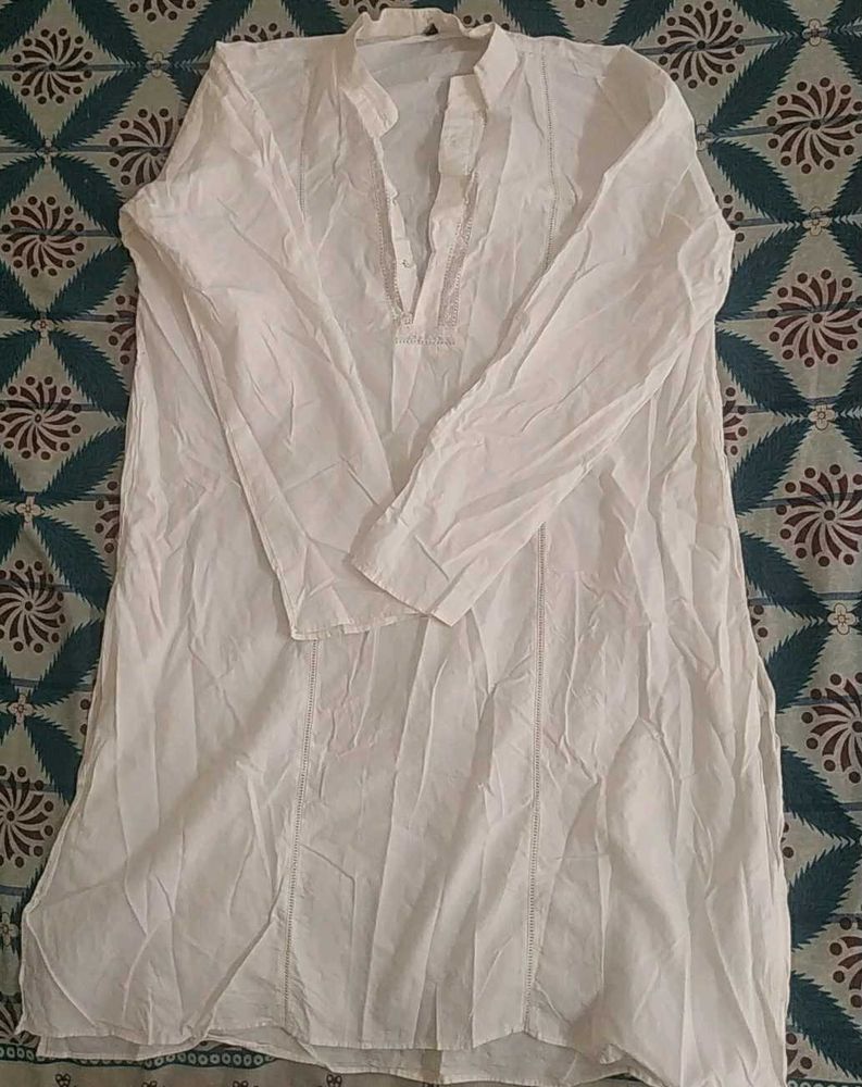 White Cotton Kurta