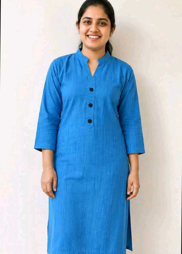Vibrant Blue Cotton Kurta
