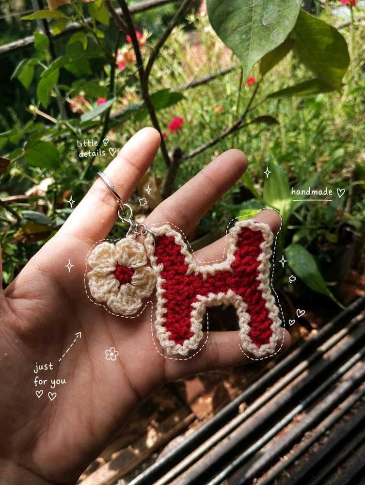 Handmade Letter H Keychain