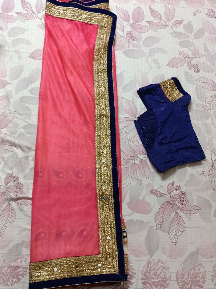 Used festive  wear saree With No Return/No Refund