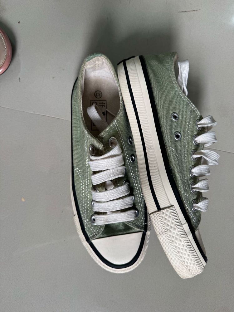Light Green Canvas Sneakers