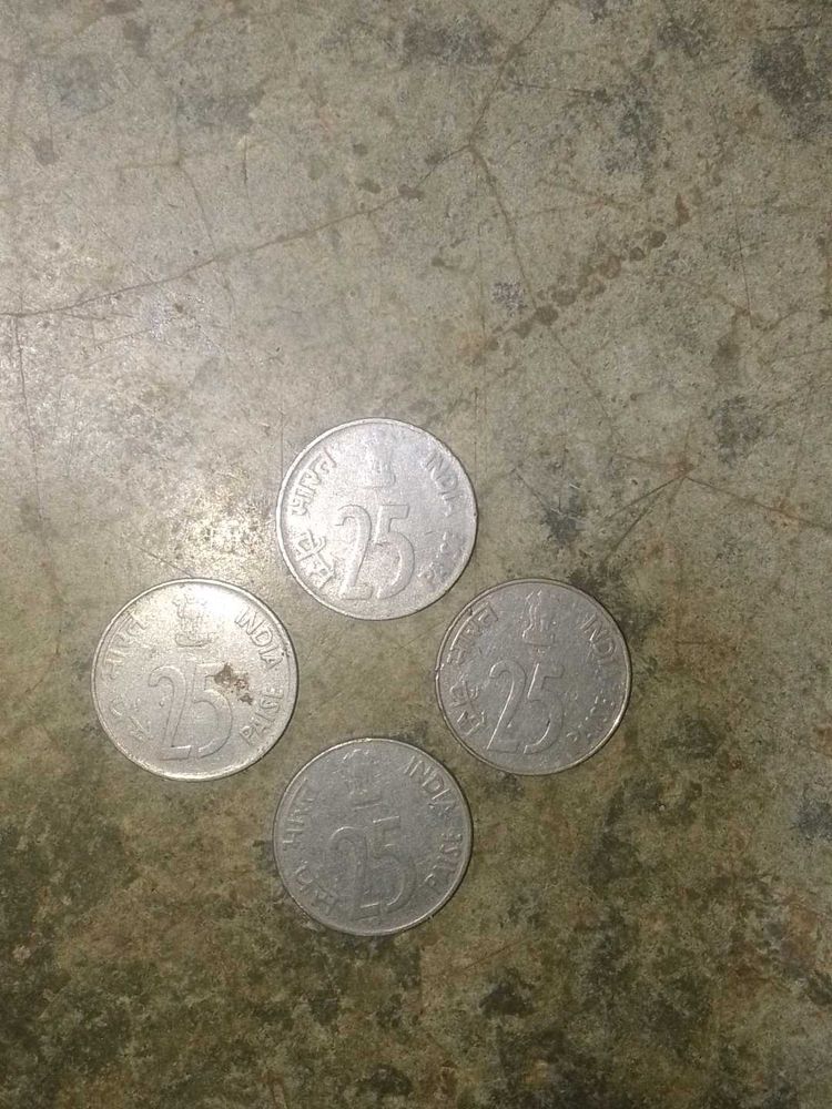 गैंडा logo coin 25 paisa