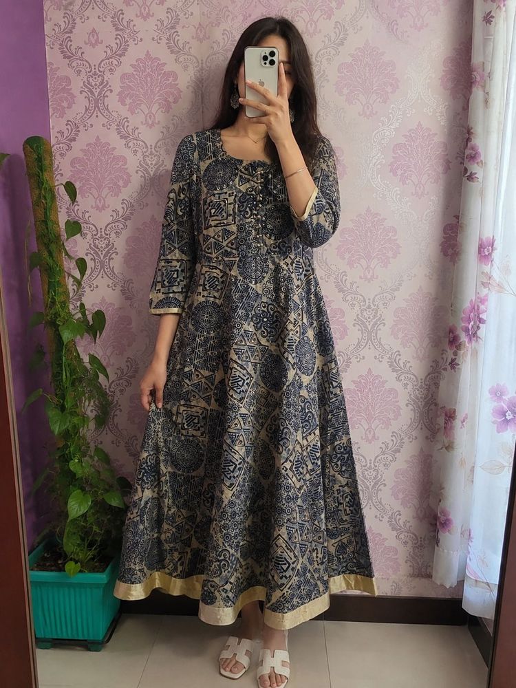 Elegant Printed Anarkali Kurta