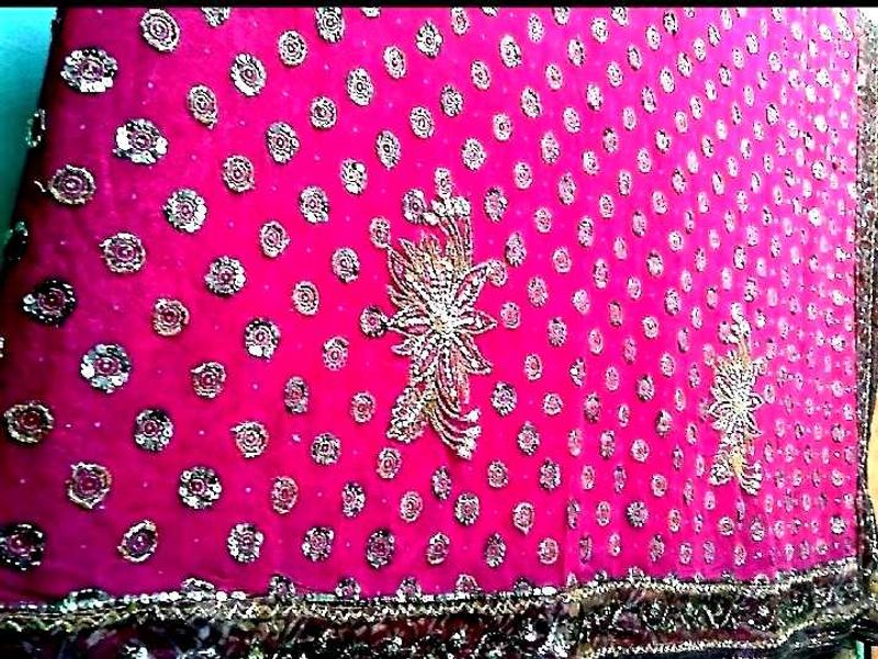 Stunning Embellished Pink Saree