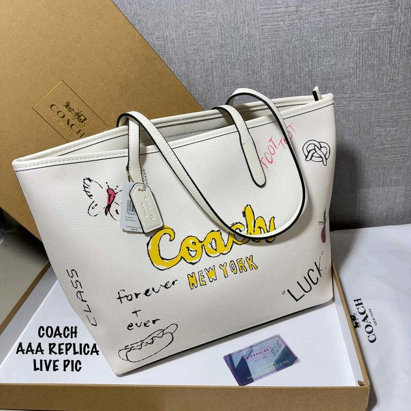 Coach City tote bag wd sketch print* with bOX