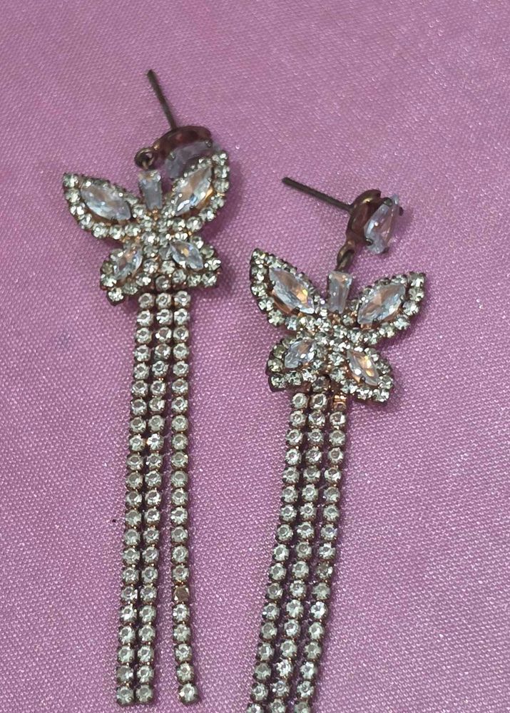 Sparkling Butterfly Dangle Earrings