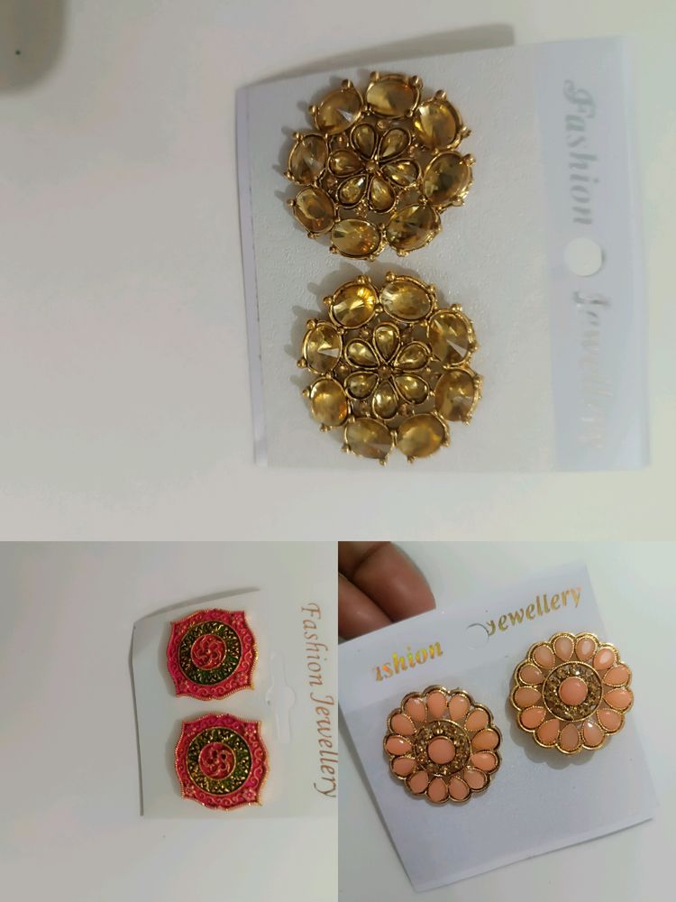 Earrings Tops 3 Pair Of Combo
