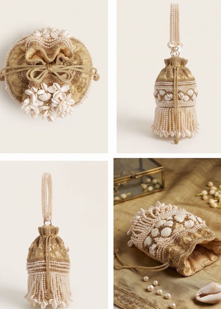 Embellished Potli Bag with Shells
