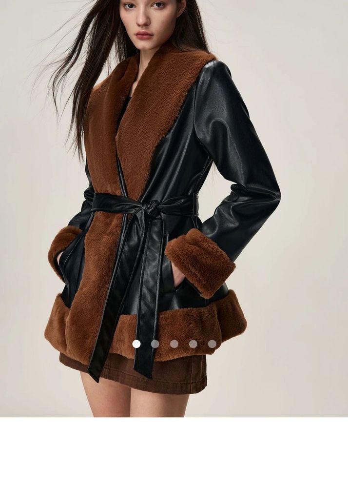 SAVANA BELTED FAUX LEATHER COAT - never worn