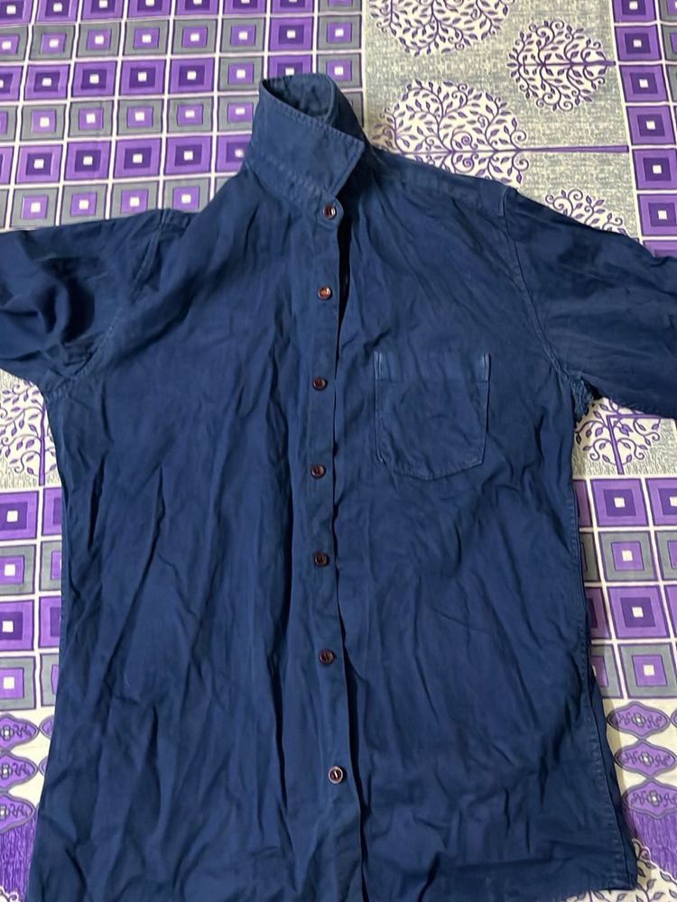 Blue Long Sleeve Button-Down Shirt