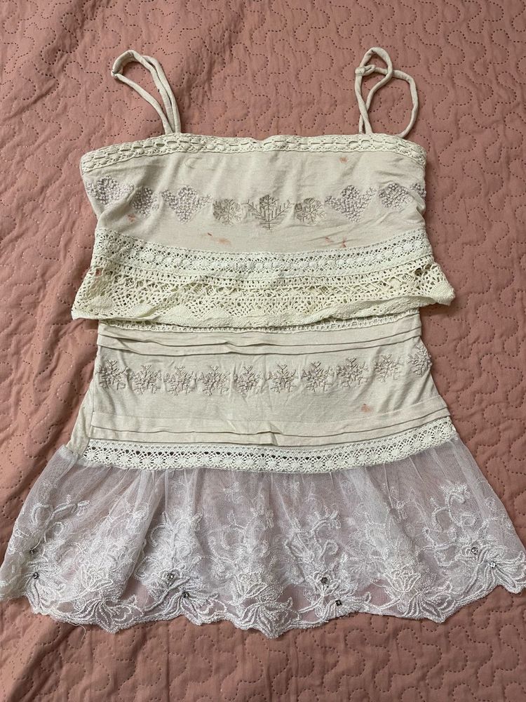 shoujo inspired Lace Trimmed top