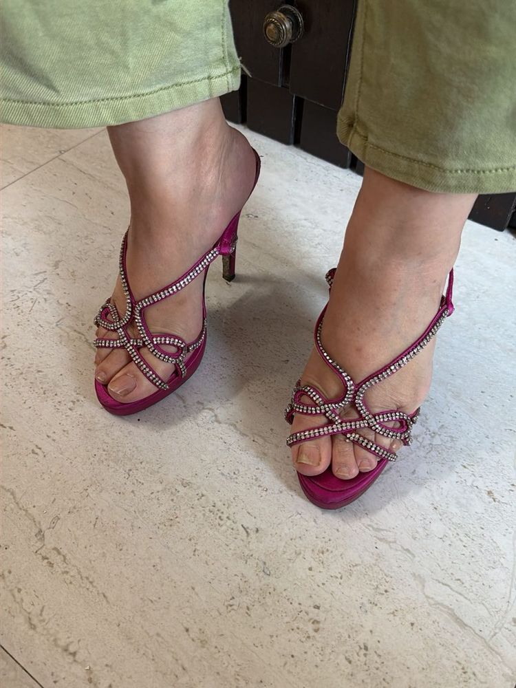 Sparkling Fuchsia Strappy Heels