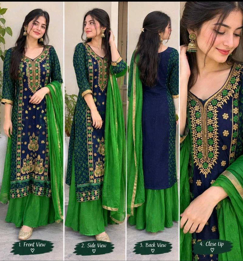 Elegant Green sharara suit