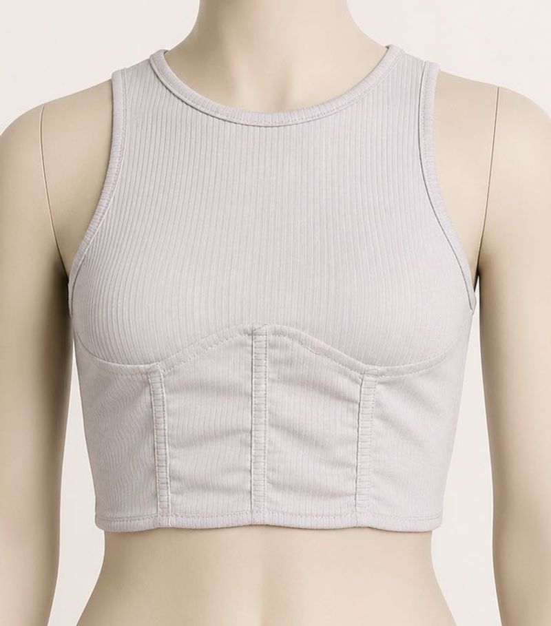 Ribbed Corset Crop Top