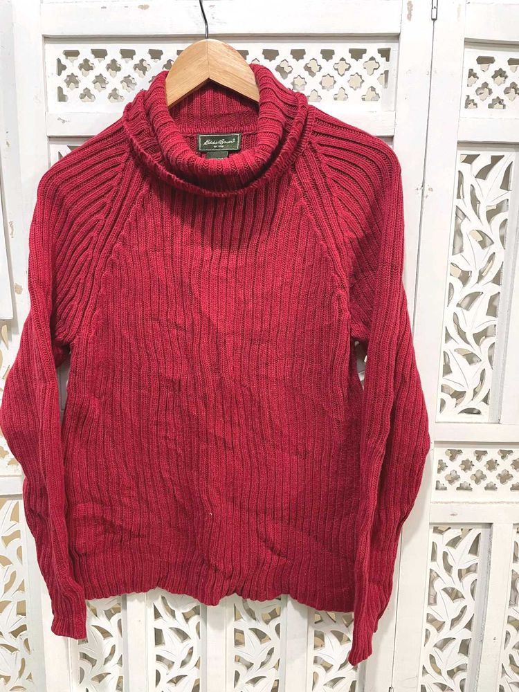 Imported Cozy Red Turtleneck Sweater A