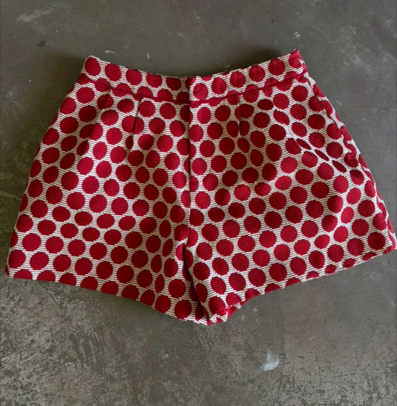 Red Polka Dot High Waisted Shorts