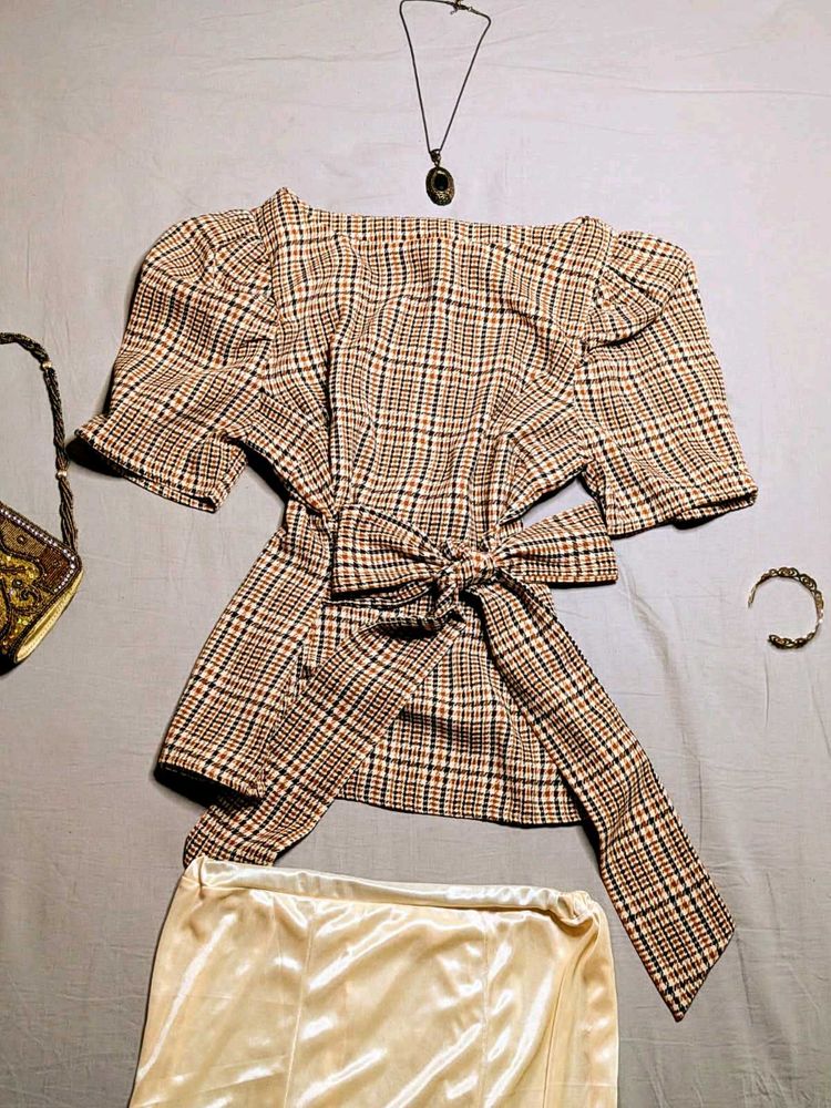 k-drama inspired checked top