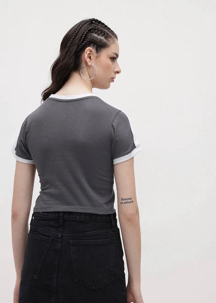 pack of 2 white &amp;Grey Crew Neck T-Shirt with Whit