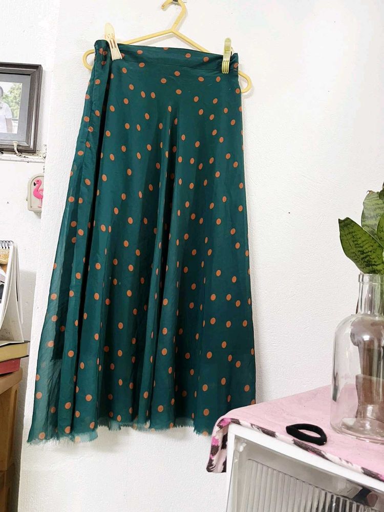 Emerald Green Polka Dot Skirt