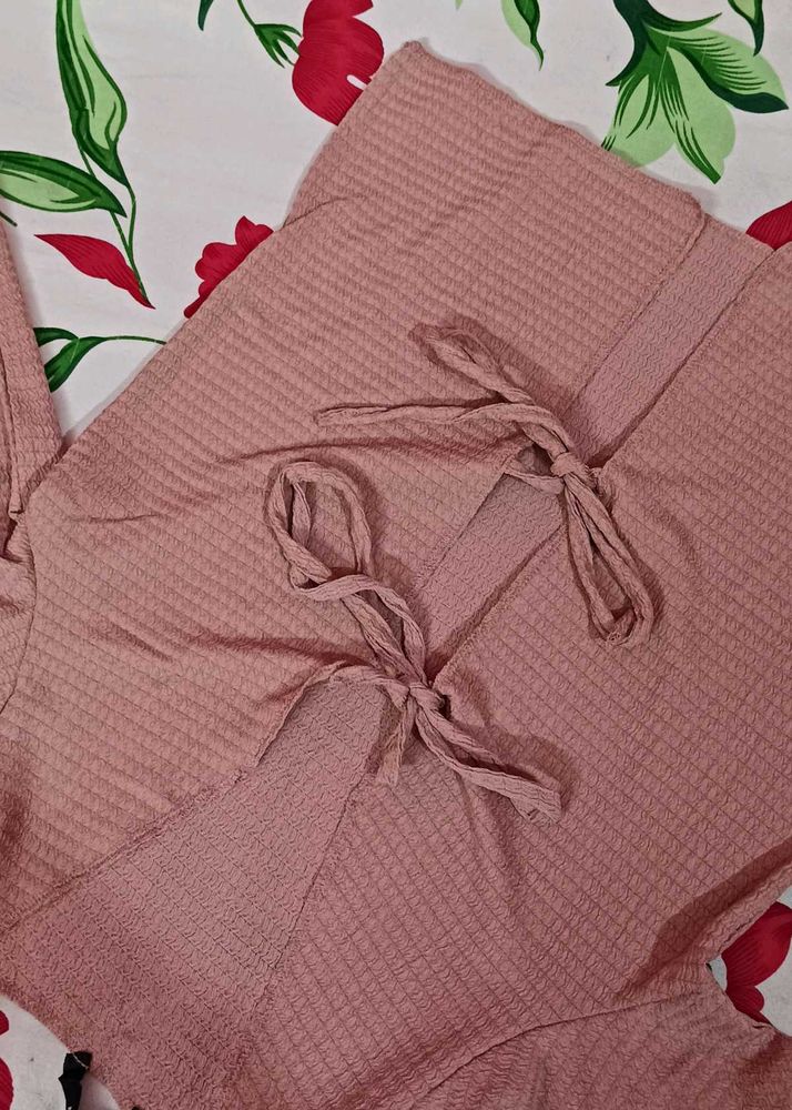 Cute Pink Top with Tie Detail