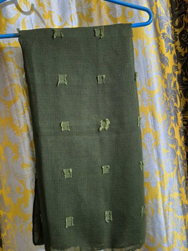 Olive Green Textured Dupatta