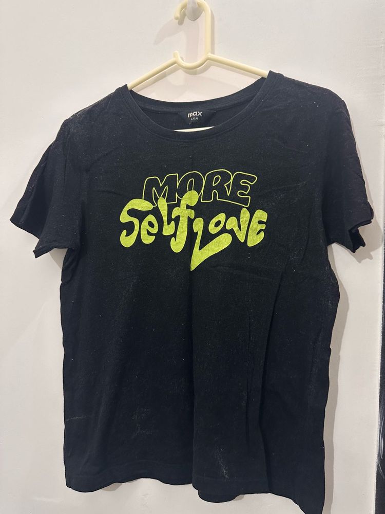 Black Casual T-shirt, Bust- 34